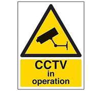 VSafety Panneau d'avertissement Cctv In Operation - Portrait - 150 mm x 200 mm - 2 mm en plastique rigide