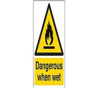 VSafety Panneau d'avertissement Dangerous When Wet - Portrait - 150 mm x 200 mm - Vinyle autocollant