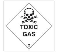 VSafety Panneau d'avertissement de gaz toxique en forme de diamant - Carré - 200 mm x 200 mm - Vinyle autocollant