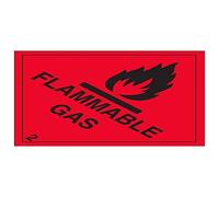 VSafety Panneau d'avertissement en vinyle autocollant en forme de diamant pour gaz inflammable - Carré - 200 mm x 200 mm