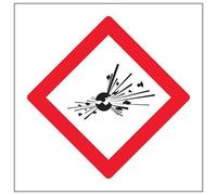 VSafety Panneau d'avertissement explosif en forme de diamant - Carré - 100 mm x 100 mm - Vinyle autocollant