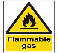 VSafety Panneau d'avertissement gaz inflammable - Portrait - 150 mm x 200 mm - Vinyle autocollant