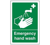 VSafety Panneau de lavage des mains d'urgence - Portrait - 100 mm x 150 mm - Plastique rigide 1 mm