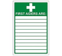 VSafety Panneau de premiers secours - Portrait - 150 mm x 200 mm - Plastique rigide de 2 mm