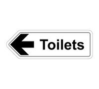 Vsafety Panneau de sécurité en forme de flèche de toilettes à gauche en plastique rigide 300 x 100-1 mm