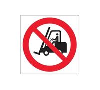 VSafety Panneau d'interdiction avec logo No Fork Lifts - Carré - 200 mm x 200 mm - Autocollant en vinyle