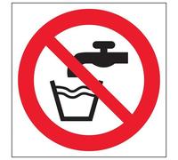 VSafety Panneau d'interdiction en plastique rigide avec symbole « Not Drinking Water » - Carré - 200 mm x 200 mm - 1 mm