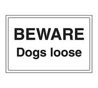 VSafety Panneau en plastique rigide avec inscription « Beware Dogs Loose » - Paysage - 300 mm x 200 mm - 1 mm