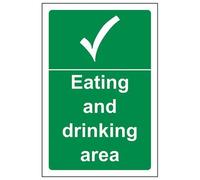 VSafety Panneau en plastique rigide avec inscription « Eating and Drinking Area » 100 x 150 mm
