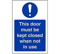 VSafety Panneau en plastique rigide avec inscription « This Door To Be Kept Closed When Not In Use » - 100 mm x 150 mm