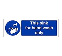 VSafety Panneau en plastique rigide avec inscription « This Sink For Hand Wash Only » 300 mm x 100 mm