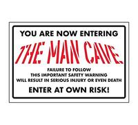 VSafety Panneau en plastique rigide avec inscription « You Are Now Entering The Man Cave » 300 mm x 200 mm