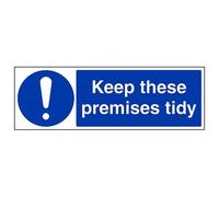 VSafety Panneau en vinyle autocollant « Keep Premises Tidy » - Paysage - 450 mm x 150 mm