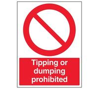 VSafety Panneau interdiction de basculement ou de dumping - Portrait - 300 mm x 400 mm - Plastique rigide de 1 mm