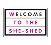 VSafety Panneau lumineux avec inscription Welcome To The She-Shed 300 mm x 200 mm
