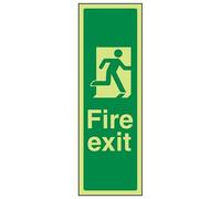 VSafety Plaque autocollante en vinyle autocollant avec inscription « Glow In The Dark Final Fire Exit » 150 mm x 450 mm