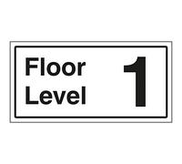 VSafety Plaque de niveau 1 autocollante Effet aluminium 300 x 150 mm