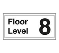 VSafety Plaque de niveau 8 autocollante effet aluminium 600 x 300 mm