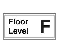 VSafety Plaque de niveau au sol en forme de F - 300 x 150 mm - Effet aluminium autocollant