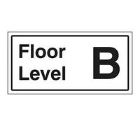 VSafety Plaque de niveau B autocollante Effet aluminium 300 x 150 mm