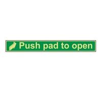 VSafety Plaque de porte autocollante en vinyle Inscription "Glow In The Dark Push Pad To Open » 600 mm x 75 mm