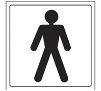 VSafety Plaque de porte carrée en plastique rigide pour homme 150 x 150 mm