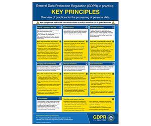 Vsafety Poster GDPR - Principes clés A2 - 420 x 594 mm - Très résistant
