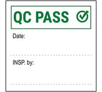 VSafety QC Pass Lot de 250 autocollants 51 x 51 mm