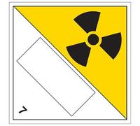 VSafety Radioactive 7 UN Substance Numbering Hazard Warning Diamond Sign - Carré - 250 mm x 250 mm - Vinyle autocollant