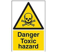 vsafety Signes 6 a013au-r Panneau d'avertissement "Danger Toxic Hazard Substance et chimique, 1 mm en plastique rigide, Portrait, 200 mm x 300 mm, noir/jaune