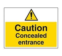 vsafety Signes 67029bf-r Building Panneau d'avertissement "Attention encastré d'entrée, 1 mm en plastique rigide, paysage, 400 mm x 300 mm, noir/jaune