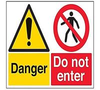 vsafety Signes 67059bf-r "Danger/NE PAS passer d'avertissement de signe, 1 mm en plastique rigide, paysage, 400 mm x 300 mm, noir/rouge/jaune