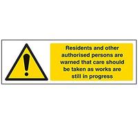 vsafety Signes 67093 ax-s "Entretien doit être pris comme Fonctionne sont toujours en Progrès d'avertissement de signe, autocollant, paysage, 300 mm x 100 mm, noir/jaune