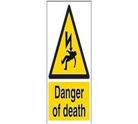 vsafety Signes 68027 an-s "Danger de Mort Avertisseur électrique signe, autocollant, Portrait, 150 mm x 200 mm, noir/jaune