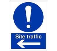 VSafety Site Traffic Panneau en vinyle autocollant Motif flèche gauche 300 mm x 400 mm
