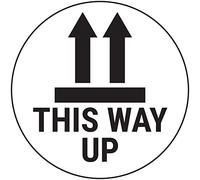 VSafety This Way up Lot de 250 autocollants Noir Diamètre 50 mm