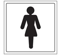 Vsafety "WC Femme" Sign, SQUARE, (lot de 3), 150 mm x 150 mm, 3