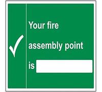 VSafety Your Fire Assembly Point Is Panneau en vinyle autocollant Motif paysage 400 mm x 300 mm