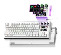 VSDINSIDE Clavier mécanique avec deck contrôleur de flux, pavé macro avec touches et boutons LCD personnalisables, clavier de raccourci de jeu, remplaçable à chaud, rétroéclairage RVB, pour PC Mac