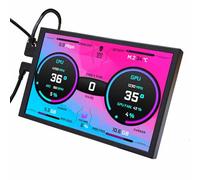 VSDISPLAY 8" 1280 x 800 H/D USB C IPS LCD Moniteur Noir | Universel 120 mm Support Ventilateur Boîtier PC Display pour DIY CPU GPU Température Écran d'ordinateur