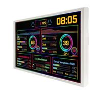 VSDISPLAY Boîtier PC 7" écran 1280 x 800 avec écran LCD de température d'ordinateur avec éditeur de thème DIY CPU GPU RAM surveillance des données, blanc