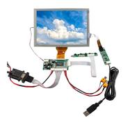 VSDISPLAY Écran LCD 8" EJ080NA-05A 800 x 600 TTL avec Panneau Tactile résistif à 4 Fils et Carte contrôleur VGA 2AV 50 Broches