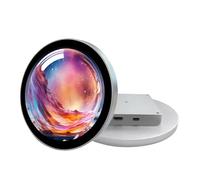 VSDISPLAY Écran tactile LCD rond 5" 1080 x 1080 350 nits, écran circulaire avec boîtier en alliage d'aluminium, trous de montage VESA de 75 mm