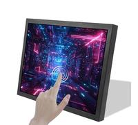 VSDISPLAY Moniteur LCD Industriel IPS 15 Pouces 1024 x 768 1000 nits, capteur Tactile résistif, Port vidéo H/D VGA DVI, Trous de Fixation 75 mm/100 mm
