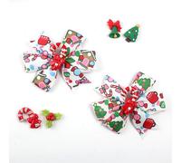 Vsdski Barrettes à cheveux avec nœud de Noël à paillettes - Motif renne mignon - Épingle à cheveux en ruban gros-grain - Pinces crocodiles pour femmes et filles - Accessoires de cheveux de Noël (bâton