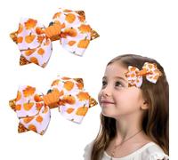 Vsdski Pinces à cheveux en forme de feuille d'érable d'automne - Accessoires de cheveux pour filles - Paillettes argentées - Ruban gros-grain - Barrettes à cheveux crocodile pour décoration de fête