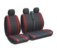 VSESTCDPB 2 + 1 Housses Siège Fourgon Protecteur pour Citroën pour Jumper pour Jumpy Protections siège(3 Places Rouge)