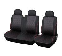 VSESTCDPB pour Renault pour Master 2 2004 pour Master 3 2008-2016 1 + 2 Housse Siège Auto Protections siège(Noir Rouge)