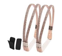 Vseutiac 2 Paires de Brides de Chaussures pour Femmes, Brides de Cheville, Accessoires de Chaussures, élastiques et Ajustables pour Un Brunch, Des Sorties, Rose Strass