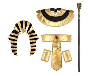 Vseutiac Accessoires de Costume égyptien, Déguisement, Costume de Scène, Ceinture égyptienne, Manchettes, avec chapeau et canne